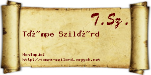 Tömpe Szilárd névjegykártya